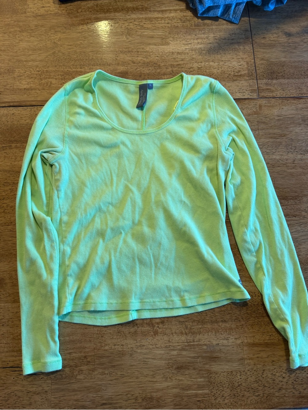 Sweaty Betty Lime Green Long-Sleeve Scoop Neck Top